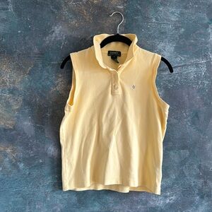 VINTAGE Ralph Lauren sleeveless yellow polo